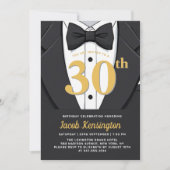 30e Black and Gold Tuxedo verjaardagsevenement Kaart (Voorkant)