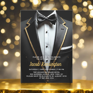30e Black and Gold Tuxedo verjaardagsevenement Kaart