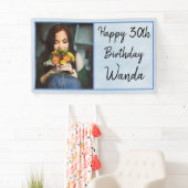 30e blauwe foto Happy Birthday Spandoek (Insitu)