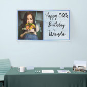 30e blauwe foto Happy Birthday Spandoek (Beurs)