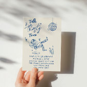 30e Blauwe Hand Getrokken Cowgirl Coastal Fun Verj Kaart