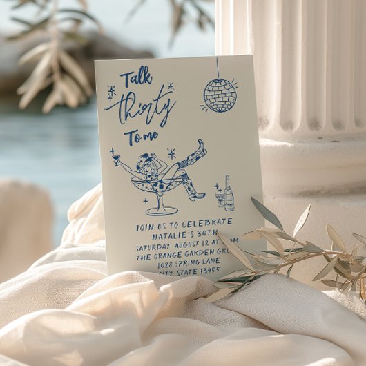 30e Blauwe Hand Getrokken Cowgirl Coastal Fun Verj Kaart