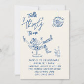 30e Blauwe Hand Getrokken Cowgirl Coastal Fun Verj Kaart (Voorkant)