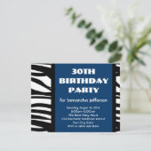 30e blauwe Zebra Kaart (Staand voorkant)