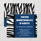 30e blauwe Zebra Kaart (Voorkant / Achterkant)