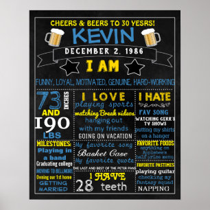 30e bord van het vogelbord voor het beer van manne poster