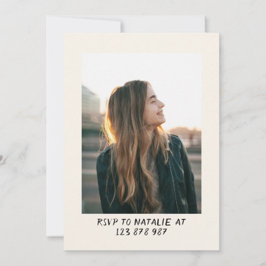 30e Bow Hand Getrokken Coquette Foto Verjaardagsfe Kaart (Achterkant)