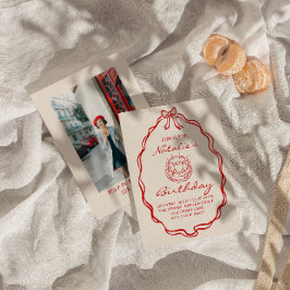 30e Bow Hand Getrokken Coquette Foto Verjaardagsfe Kaart