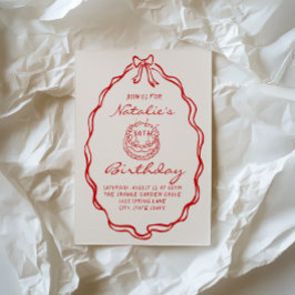 30e Bow Hand getrokken Coquette Geïllustreerde Ver Kaart