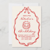 30e Bow Hand getrokken Coquette Geïllustreerde Ver Kaart (Voorkant)