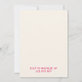 30e Bow Hand getrokken Roze Coquette Girly Verjaar Kaart (Achterkant)