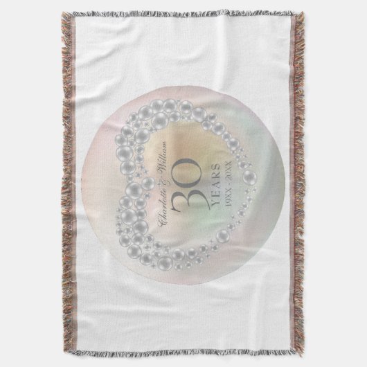 30e bruiloft Jubileum Chic Pearl Heart Deken (Voorkant Verticaal)