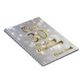 30e bruiloft Jubileum Gastboek Gold White Notitieboek (Rechterzijde)