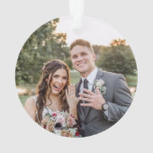 30e bruiloft Jubileum Gold Hearts Paar Foto Ornament (achterkant)