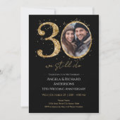 30e bruiloft Jubileum Gouden Glitter Foto Kaart (Voorkant)