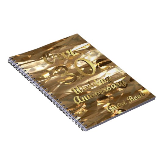 30e bruiloft Jubileum Guest Book Gold Elegant Notitieboek (Rechterzijde)