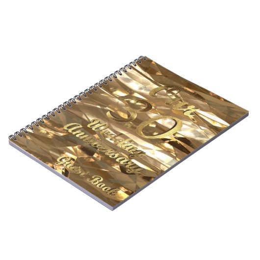 30e bruiloft Jubileum Guest Book Gold Elegant Notitieboek (Linkerzijde)