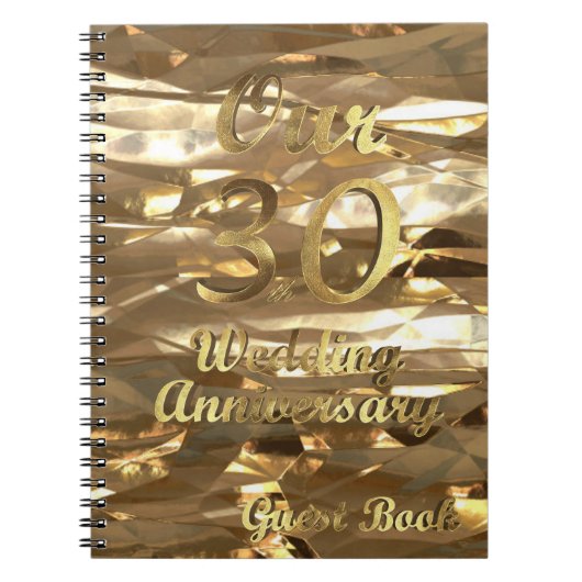 30e bruiloft Jubileum Guest Book Gold Elegant Notitieboek (Voorkant)