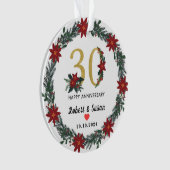 30e bruiloft Jubileum kerstcadeaus Ornament (voorkant)