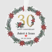 30e bruiloft Jubileum kerstcadeaus Ornament (voorkant)