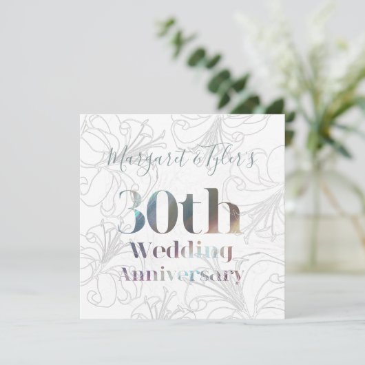 30e bruiloft Jubileum Moderne uitnodiging (Staand voorkant)