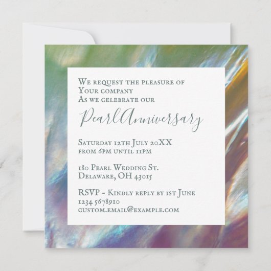 30e bruiloft Jubileum Moderne uitnodiging (Achterkant)