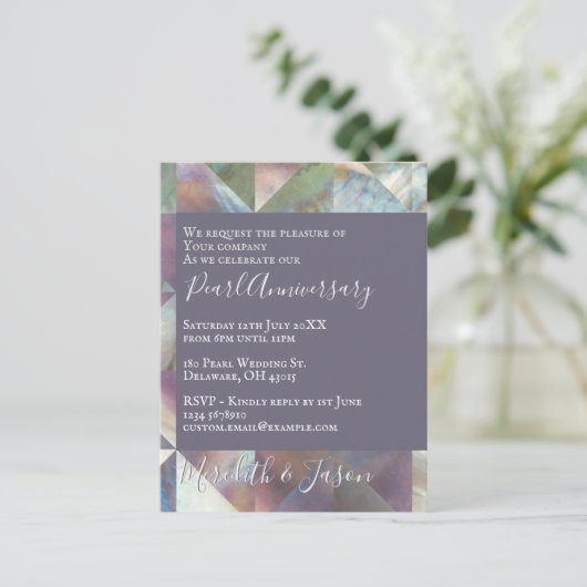 30e bruiloft Jubileum Moderne uitnodiging (Staand voorkant)