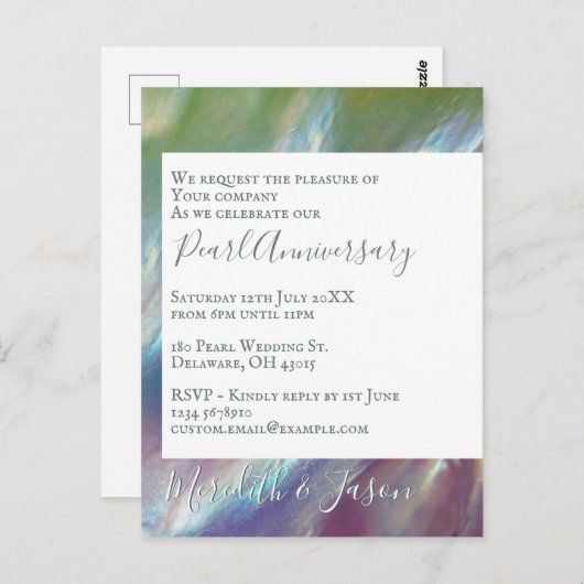 30e bruiloft Jubileum Moderne uitnodiging (Voorkant / Achterkant)