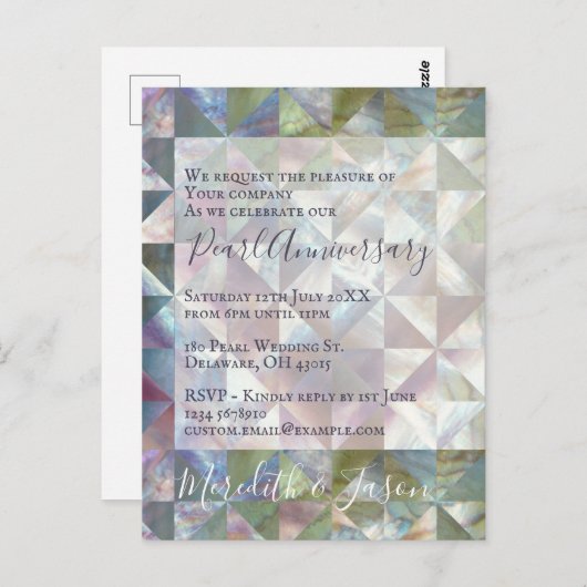 30e bruiloft Jubileum Moderne uitnodiging (Voorkant / Achterkant)