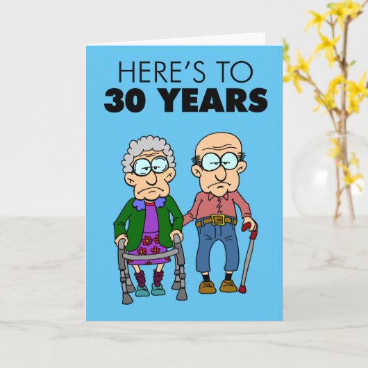 30e bruiloft Jubileum oud worden Kaart (Gele Bloem)