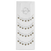 30e bruiloft Jubileum parel hart wijnzak Wijn Cadeautas (Voorkant)