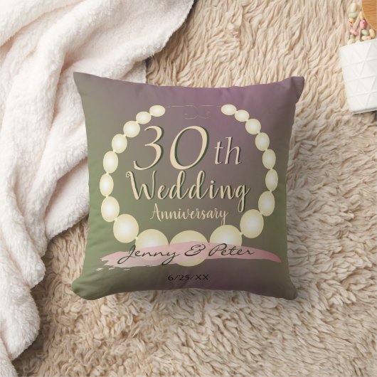 30e bruiloft Jubileum parels Kussen (Deken)