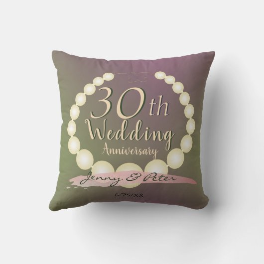 30e bruiloft Jubileum parels Kussen (Achterkant)