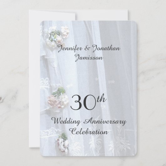 30e bruiloft Jubileum Partij,  kant Kaart (Voorkant)