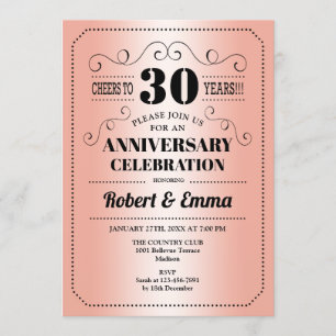 30e bruiloft Jubileum Partij - Koraal Kaart