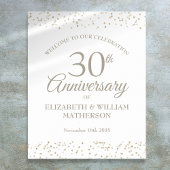 30e bruiloft Jubileum Pearl Dust Welcome Sign Poster