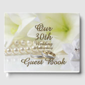 30e bruiloft Jubileum Pearl Gold Typografie Gastenboek (Voorkant)