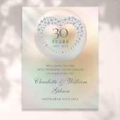 30e bruiloft Jubileum Pearl Welcome Sign Poster