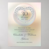 30e bruiloft Jubileum Pearl Welcome Sign Poster (Voorkant)
