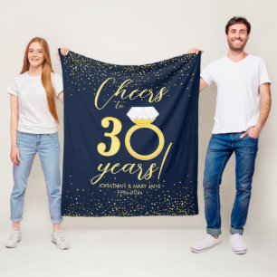 30e bruiloft Jubileum Ring Proost Fleece Deken
