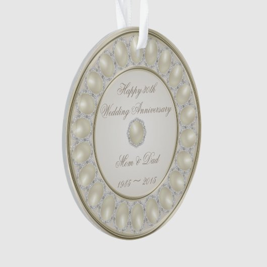 30e bruiloft Jubileum Rond Acrylisch Ornament (voorkant)