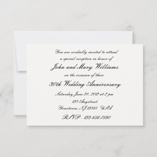 30e bruiloft Jubileum RSVP (Achterkant)