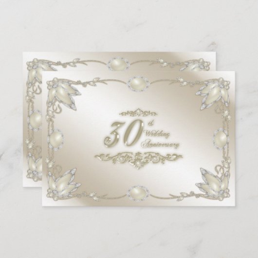 30e bruiloft Jubileum RSVP-uitnodiging Kaart (Voorkant / Achterkant)