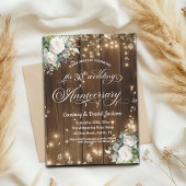 30e bruiloft Jubileum Rustieke String Lights Kaart