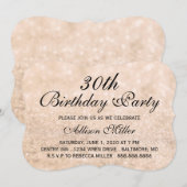 30e Champagne Fab Glam Birthday Party Invite Kaart (Voorkant / Achterkant)