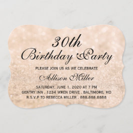 30e Champagne Fab Glam Birthday Party Invite Kaart