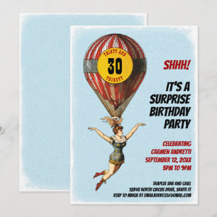 30e Circus Ballon Meisje Kaart