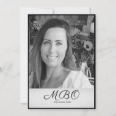 30e Classy Monogram Black White Foto van zaterdag Kaart (Achterkant)