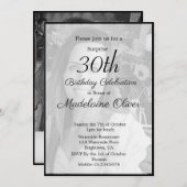 30e Classy Monogram Black White Foto van zaterdag Kaart (Voorkant / Achterkant)