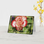 30e dag Anna Red White Rose Elegant Gold Lijst Kaart (Gele Bloem)